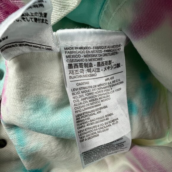 Levi's Pride Use Your Voice Jean Jacket Extra Small White Colorful Tye Dye Denim - Picture 7 of 16